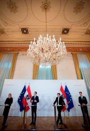 Vienna 26 03 2020, Federal Chancellery, Vienna, AUT, Current developments on corona disease in Austria, press conference, news on the corona aid package fo  EP_Pool