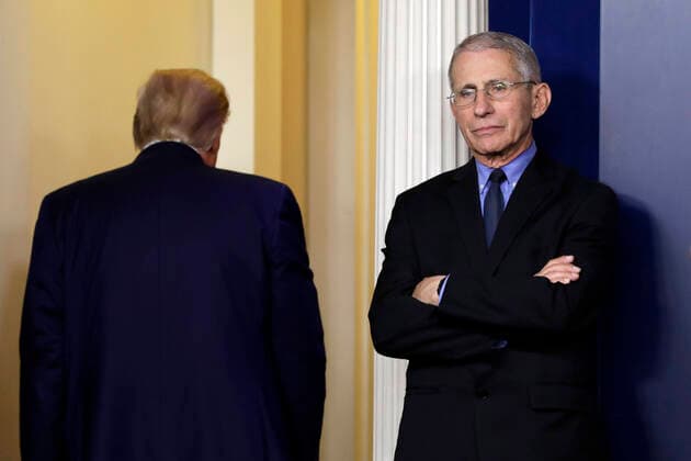 March 26, 2020, Washington, District of Columbia, USA: Director of the National Institute of Allergy and Infectious Diseases at the National Institutes of Health Dr. ANTHONY FAUCI reacts as United States President DONALD J. TRUMP leaves after his press briefing on the Coronavirus COVID-19 pandemic with members of the Coronavirus Task Force at the White House. Washington USA - ZUMAs152 20200326_zaa_s152_044 Copyright: xYurixGripasx