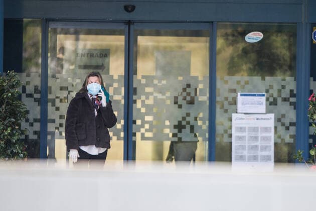 March 27, 2020, Madrid, MADRID, SPAIN: The Ruber International private hospital, Vice President Carmen Calvo is admitted during thetennth day after the Government declared the state of alarm in Spain and recommended people to stay at home to fight coronavirus COVID-19 on March 27, 2020 in Madrid, Spain Madrid SPAIN - ZUMAa181 20200327_zaa_a181_015 Copyright: xJoaquinxCorcherox