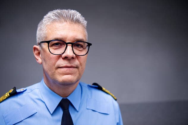 200327 Anders Thornberg, chief of police, poses for a portrait at a press conference with the government of Sweden regarding the coronavirus, covid-19, on March 27, 2020 in Stockholm.  Copyright: MAXIMxTHORE 47099327st