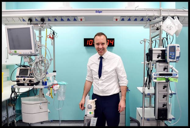 . 27 03 2020. London, United Kingdom. Boris Johnson Contracts Coronavirus - File Pictures. Matt Hancock MP, Health Secretary contracts Covid-19 (Coronavirus). File Picture 20 05 2019: Matt Hancock MP, Health Secretary talks to health care professionals who work in an urgent care room as he visits Croydon University Hospital in London. The Cabinet Minister met with staff, patients and their families as he toured the Emergency Department and revealed a plaque to officially open the facility.  xPetexMaclainex xi-Imagesx IIM-20961-0016