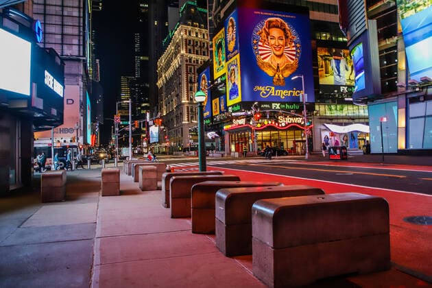 March 26, 2020, New York, NEW YORK, EUA: Times Square is seen empty during the Coronavirus Covid-19 pandemic in New York in the United States. New York EUA - ZUMAc233 47099579st Copyright: xVanessaxCarvalhox