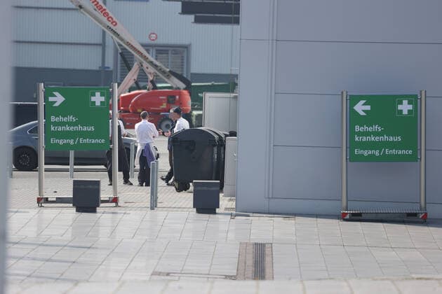 Hannover, Coronavirus, Hannover Messe Hall 19 becomes a makeshift hospital,