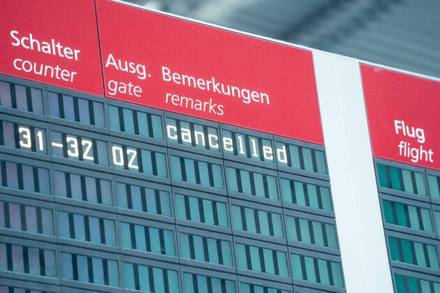 Dresden Airport The departure board at Dresden Airport is almost empty The deserted Dresden Airport All check-in counters are unmanned and closed ¨