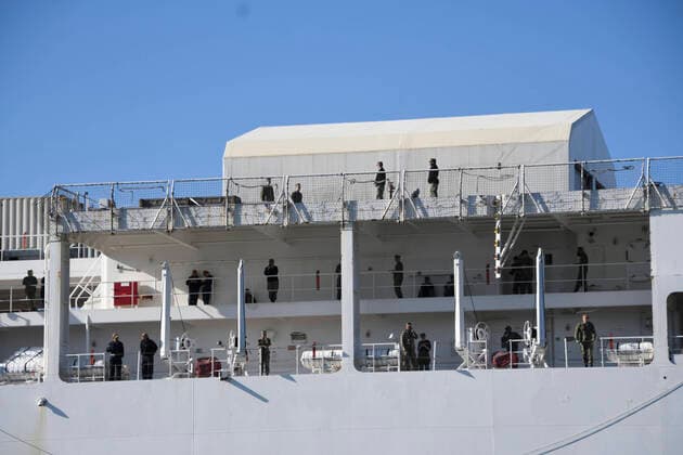The USNS Mercy arrives in the port of Los Angeles Friday FRIDAY March 27,2020. Los Angels CA USA. The navel hospital ship will be helping to relieve area hospitals by taking all none COVID-19 patients for medical treatment during the COVID-19 the pandemic Los Angeles USA - ZUMAbl1_ 20200327_zaf_bl1_008 Copyright: xGenexBlevinsx