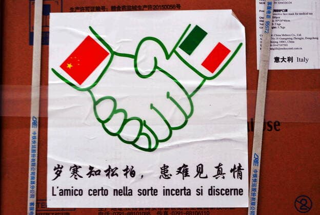 Milan, Fiera di Rho Pero, warehouse of the region given in use for the collection of aid from all over the world, in particular from America and China and Italy (Maurizio Maule Fotogramma, Milan - 2020-03-27) p.s. la foto e utilizzabile nel rispetto del contesto in cui e stata scattata, e senza intento diffamatorio del decoro delle persone rappresentate  Copyright: xMaurizioxMaulex xFOTOGRAMMAx