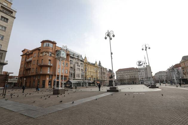 PXL_Empty streets of Zagreb 27.03.2020., Zagreb, Croatia - Empty streets of Zagreb during COVID-19 crisis. RobertxAnic PIXSELL