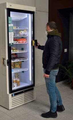 Milan, coronavirus emergency - Cascina Merlata Social Village, Market Condominium, refrigerators stocked with food available to condominiums (Maurizio Maule Fotogramma, Milan - 2020-03-27) p.s. la foto e utilizzabile nel rispetto del contesto in cui e stata scattata, e senza intento diffamatorio del decoro delle persone rappresentate  Copyright: xMaurizioxMaulex xFOTOGRAMMAx