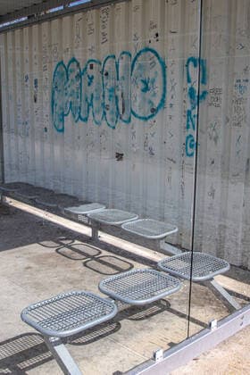 Bus stop deserted impressions from the time of the curfew in the Coronavirus Pandemic in Bavaria Impressions Outside in the curfew Corona Virus
