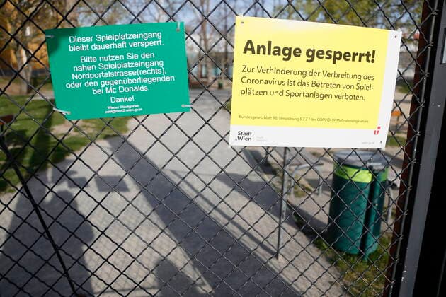 Coronavirus Sars CoV 2 COVID 19 Situation in Vienna Vienna Vienna, 27 03 2020 Blocked Wolfgang Kössner Park Vienna Austria AVN101002384064