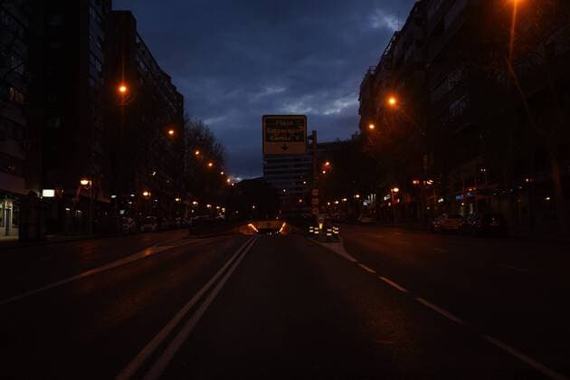 The Streets of Madrid totally empty due to the Coronavirus, Friday, March 27, 2020 Cordon Press