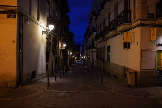 The Streets of Madrid totally empty due to the Coronavirus, Friday, March 27, 2020 Cordon Press