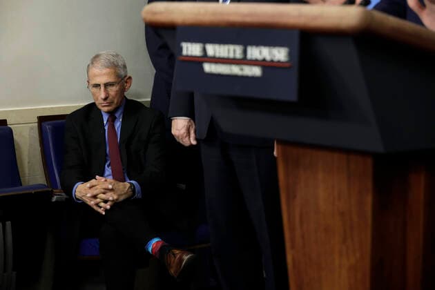 Director of the National Institute of Allergy and Infectious Diseases at the National Institutes of Health Dr. Anthony Fauci listens to US President Donald J. Trump during a press briefing on the Coronavirus COVID-19 pandemic with members of the Coronavirus Task Force at the White House in Washington on March 27, 2020. Copyright: xYurixGripasx