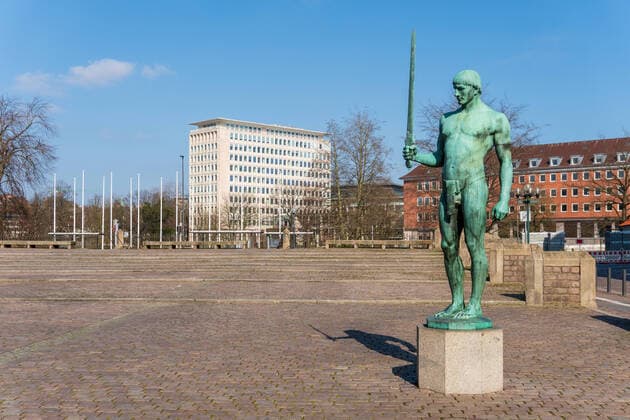 Kiel today Saturday den 28 03 2020 Also today again absolute silence in the city centre of Kiel An almost deserted big city One could not have imagined something like this recently Kiel suburb Schleswig Holstein Germany