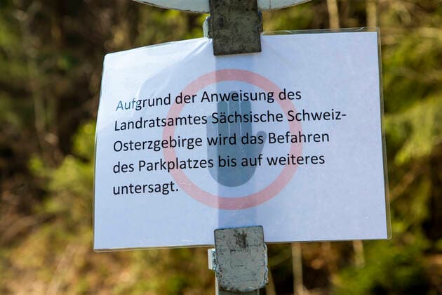 Due to the exit restrictions and contact ban in connection with the control of the coronavirus, parking spaces in the Tharandt Forest are closed to cars