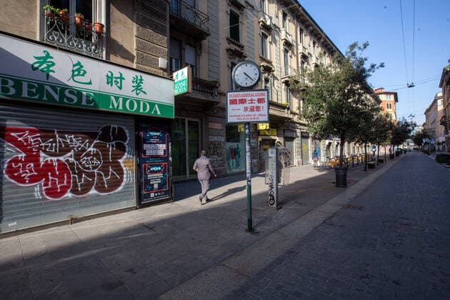 Milan, Coronavirus Covid emergency 19, via Paolo Sarpi the main artery of the Milanese Chinatown remains desolately empty and the shops closed (Massimo Alberico Fotogramma, Milan - 2020-03-28) p.s. la foto e utilizzabile nel rispetto del contesto in cui e stata scattata, e senza intento diffamatorio del decoro delle persone rappresentate  Copyright: xMassimoxAlbericox xFOTOGRAMMAx