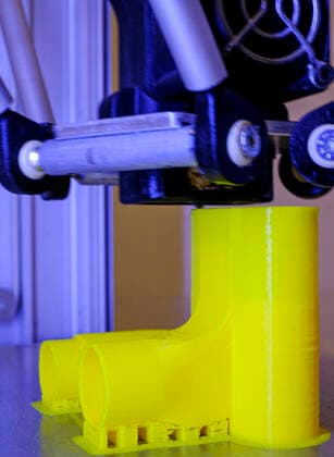 A 3D printer prints an adapter to transform a snorkelling mask distributed by Decathlon into an oxygen surgery mask to improve care for Sars-Cov2 patients seriously ill in Italians hospitals in Remade 3D graphics laboratory that participate to a project made by Isinnova who shared his idea. In Italy hospitals are almost full and more intensive care equipment is needed.  Copyright: xAntonioxBalascox xIPAx xAntonioxBalascox
