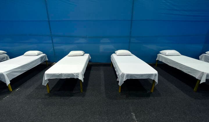March 29, 2020, Guwahati, Assam, India: Beds are ready in a quarantine facility for COVID-19 patients at the Sarusojai sports complex, during a nationwide lockdown in the wake of COVID-19 coronavirus pandemic, in Guwahati. Guwahati India - ZUMAt232 20200329_zip_t232_006 Copyright: xDavidxTalukdarx