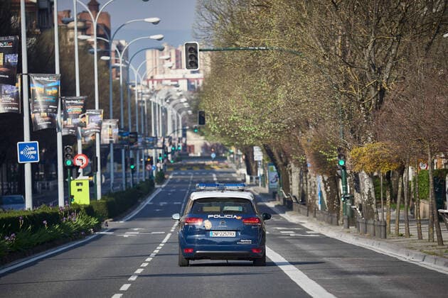 March 29, 2020, Pamplona, NAVARRA, SPAIN: Empty streets of Pamplona at the end of the second week after the Government declared the state of alarm in Spain and recommended people to stay at home to fight coronavirus COVID-19 on March 29, 2020 in Valdemoro, Madrid, Spain Pamplona SPAIN - ZUMAa181 20200329_zaa_a181_013 Copyright: xEduardoxSanzx