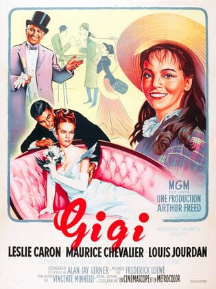 GIGI, l-r: Maurice Chevalier, Louis Jourdan, Leslie Caron on French poster art, 1958 Courtesy Everett Collection !ACHTUNG AUFNAHMEDATUM GESCHÃ„TZT! PUBLICATIONXNOTxINxCANxCHNxFRAxITAxJPNxNORxPOLxRUSxESPxUKxUSA Copyright: xCourtesyxEverettxCollectionx MCDGIGI EC013