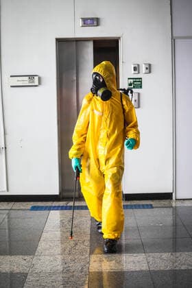 BELÉM, PA - 29.03.2020: DESCONTAMINAÇÃO DO AEROPORTO DE BELÉM - Val-de-Cão Airport (Belém International Airport) was decontaminated this Sunday (29th) to prevent the proliferation of COVID-19 (coronavirus). Action was promoted by the Joint Command of the North (CCN) with activity of the 2nd Battalion of Riverside Operations with the Nuclear, Biological, Chemical and Radiological Response Team. x1899449x  FilipexBispo