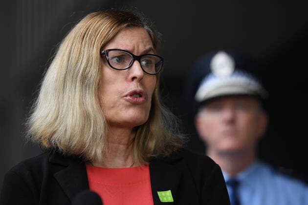 AUSTRALIA CORONAVIRUS COVID-19, NSW Chief Health Officer Dr Kerry Chant speaks to the media during a press conference in Sydney, Monday, March 30, 2020. A shutdown of non-essential services is in effect Australia wide in a bid to slow the spread of the coronavirus (COVID-19) disease. ( NO ARCHIVING, EDITORIAL USE ONLY, NO USE IN BOOKS WITHOUT CONSENT SYDNEY NSW AUSTRALIA  Copyright: xJOELxCARRETTx 20200330001460774021