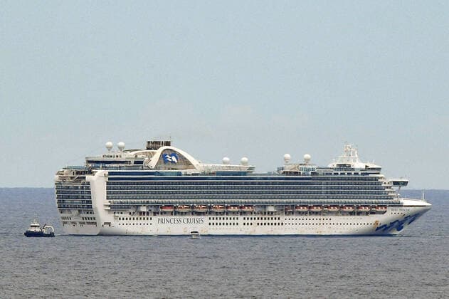 AUSTRALIA CORONAVIRUS COVID-19, The Princess Cruises owned Ruby Princess cruise ship in waters off Sydney, Monday, March 30, 2020. A shutdown of non-essential services is in effect Australia wide in a bid to slow the spread of the coronavirus (COVID-19) disease. ( NO ARCHIVING, EDITORIAL USE ONLY, NO USE IN BOOKS WITHOUT CONSENT SYDNEY NSW AUSTRALIA  Copyright: xJOELxCARRETTx 20200330001460800843
