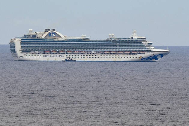AUSTRALIA CORONAVIRUS COVID-19, The Princess Cruises owned Ruby Princess cruise ship in waters off Sydney, Monday, March 30, 2020. A shutdown of non-essential services is in effect Australia wide in a bid to slow the spread of the coronavirus (COVID-19) disease. ( NO ARCHIVING, EDITORIAL USE ONLY, NO USE IN BOOKS WITHOUT CONSENT SYDNEY NSW AUSTRALIA  Copyright: xJOELxCARRETTx 20200330001460800881