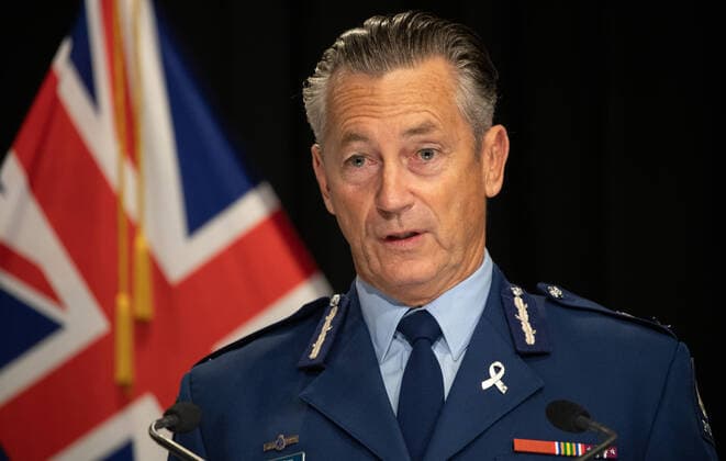 (200330) -- WELLINGTON, March 30, 2020 -- New Zealand Police Commissioner Mike Bush speaks during a press conference about COVID-19 in Wellington, New Zealand, March 30, 2020. (Mark Mitchell NZME Pool via Xinhua) NEW ZEALAND-WELLINGTON-COVID-19 GuoxLei 