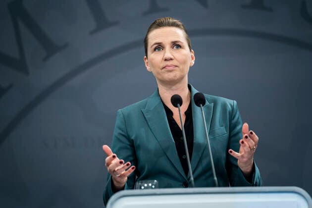 Prime Minister Mette Frederiksen S, Minister of Health Magnus Heunicke, Soeren Brostroem, Thorkild Fogde and Kaare Moelbak hold a press conference on COVID 19 in Denmark, in the Mirror Hall in the Prime Ministers Office on Monday, March 30, 2020,,  Copyright: MartinxSylvestx spdk20200330-192439-L