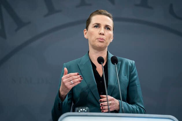 Prime Minister Mette Frederiksen S, Minister of Health Magnus Heunicke, Soeren Brostroem, Thorkild Fogde and Kaare Moelbak hold a press conference on COVID 19 in Denmark, in the Mirror Hall in the Prime Ministers Office on Monday, March 30, 2020,,  Copyright: MartinxSylvestx spdk20200330-192444-L