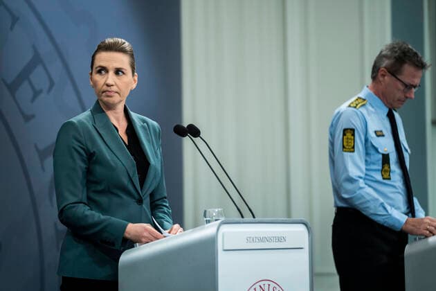 Prime Minister Mette Frederiksen cautiously expressed optimism at a press conference on COVID 19 in Denmark, in the Mirror Hall of the Prime Minister on Monday, March 30, 2020,,  Copyright: MartinxSylvestx spdk20200330-194513-L
