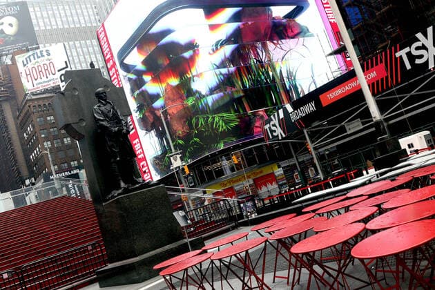 March 30, 2020, New York City, New York, US: In the city that never sleeps and at the Crossroads of the World, a magnet that is Times Square, indications of life is to been seen. New York City US - ZUMAl135 20200330_zap_l135_029 Copyright: xG.xRonaldxLopezx