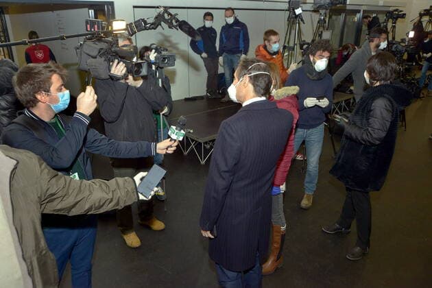 Milan, press conference and official presentation of the hospital in Fiera al Portello, for coronavirus patients, President Attilio Fontana (Maurizio Maule Fotogramma, Milan - 2020-03-31) p.s. la foto e utilizzabile nel rispetto del contesto in cui e stata scattata, e senza intento diffamatorio del decoro delle persone rappresentate  Copyright: xMaurizioxMaulex xFOTOGRAMMAx