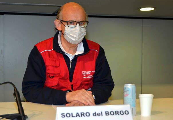 Milan, press conference and official presentation of the hospital in Fiera al Portello, for coronavirus patients, Solaro del Borgo, pre Bertolaso representative (Maurizio Maule Fotogramma, Milan - 2020-03-31) p.s. la foto e utilizzabile nel rispetto del contesto in cui e stata scattata, e senza intento diffamatorio del decoro delle persone rappresentate  Copyright: xMaurizioxMaulex xFOTOGRAMMAx