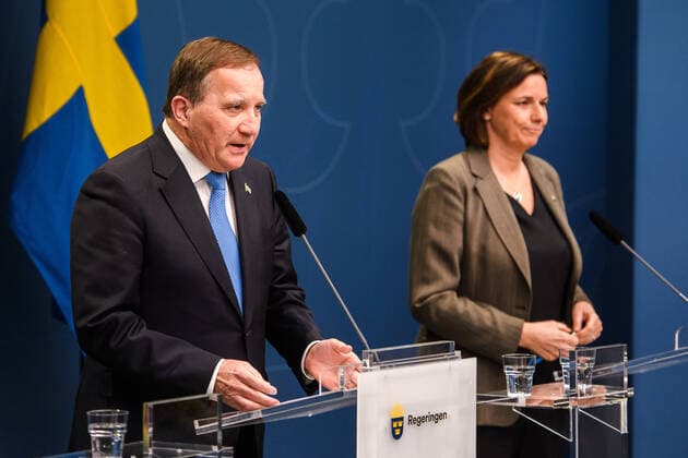 200331 Stefan Löfven, Prime Minister of Sweden, at a press conference with the government of Sweden regarding the coronavirus, covid 19, on March 31, 2020 in Stockholm,  Copyright: MAXIMxTHORE 47107260st