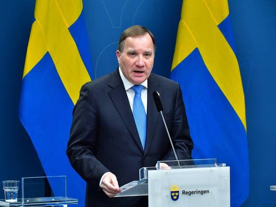 Sweden s Prime Minister Stefan Lofven speaks during a news conference on the coronavirus covid 19 situation, at the governement headquarters in Stockholm, Sweden, on March 31, 20120 STOCKHOLM SWEDEN x10030x,  Copyright: xJonasxEkstromer TTx SWEDEN HEALTH CORONA