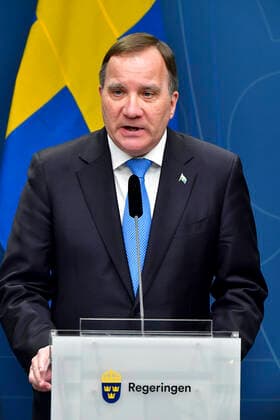 Sweden s Prime Minister Stefan Lofven speaks during a news conference on the coronavirus covid 19 situation, at the governement headquarters in Stockholm, Sweden, on March 31, 20120 STOCKHOLM SWEDEN x10030x,  Copyright: xJonasxEkstromer TTx SWEDEN HEALTH CORONA