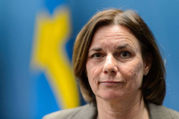 200331 Isabella Lövin, Minister for Environment and Climate, pose for a portrait at a press conference with the government of Sweden regarding the coronavirus, covid 19, on March 31, 2020 in Stockholm,  Copyright: MAXIMxTHORE 47107572st
