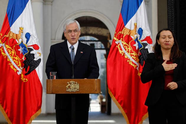 Santiago, March 31, 2020 The President of the Republic, Sebastian Pinera, makes a press point to the advance of the coronavirus Dragomir Yankovic Aton Chile, Santiago Chile Aton 408740  Copyright: DRAGOMIRxYANKOVIC ATONxCHILE