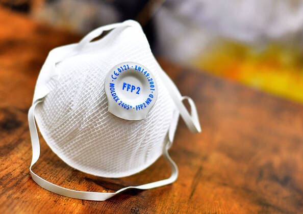 Brandenburg News, Economy, Respiratory protection mask FFP2 31 03 2020,Respiratory protection mask type FFP2,symbol picture, symbol photo Copyright: xEIBNER DanielxLakomskix EP_DLI