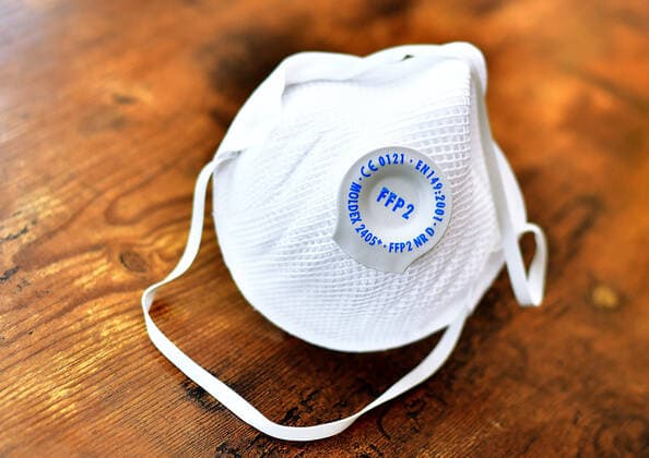 Brandenburg News, Economy, Respiratory protection mask FFP2 31 03 2020,Respiratory protection mask type FFP2,symbol picture, symbol photo Copyright: xEIBNER DanielxLakomskix EP_DLI