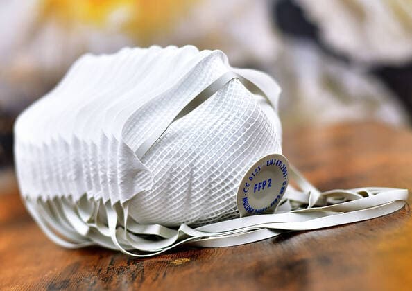 Brandenburg News, Economy, Respiratory protection mask FFP2 31 03 2020,Respiratory protection mask type FFP2,symbol picture, symbol photo Copyright: xEIBNER DanielxLakomskix EP_DLI