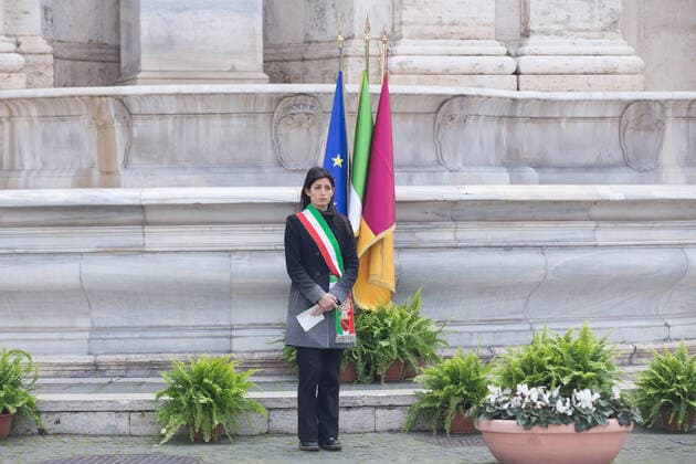 Mayor of Rome, Virginia Raggi Photo by Matteo Nardone Pacific Press Rome Virginia Raggi remembers victims of Covid 19