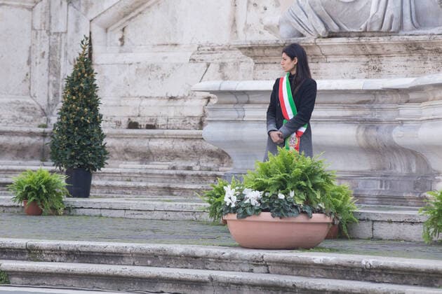Mayor of Rome, Virginia Raggi Photo by Matteo Nardone Pacific Press Rome Virginia Raggi remembers victims of Covid 19