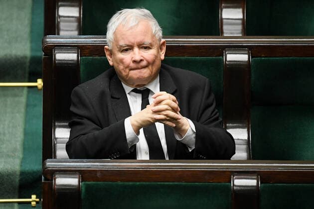 9th Special Sitting of Polish Sejm during the coronavirus outbreak Jaroslaw Kaczynski 9th Special Sitting of Polish Sejm during the coronavirus outbreak on March 31, 2020 in Warsaw, Poland. EN_01422587_0053 