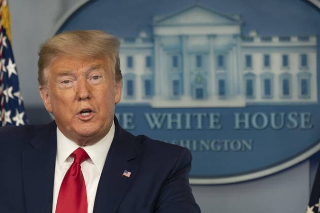 President Donald Trump delivers remarks during a news briefing by members of the Coronavirus Task Force on the COVID-19 pandemic, at the White House in Washington, D.C. on Tuesday, March 31, 2020.  WAX20200331301 ChrisxKleponis