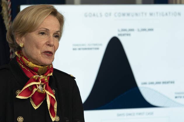 White House Coronavirus Response Coordinator Ambassador Deborah Birx delivers remarks during a news briefing by members of the Coronavirus Task Force on the COVID-19 pandemic, at the White House in Washington, D.C. on Tuesday, March 31, 2020.  WAX20200331304 ChrisxKleponis