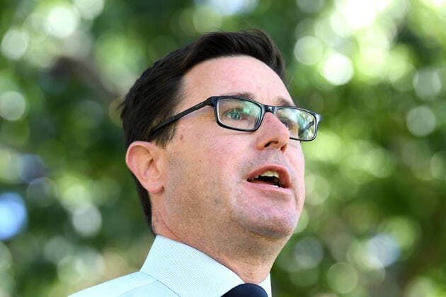 DAVID LITTLEPROUD CORONAVIRUS, Federal Agriculture Minister David Littleproud speaks during a press conference in Toowoomba, Wednesday, April 1, 2020. Mr Littleproud announced a multi-million dollar package for agricultural trade to assist with the COVID-19 crisis. ( NO ARCHIVING, EDITORIAL USE ONLY, NO USE IN BOOKS WITHOUT CONSENT BRISBANE QLD AUSTRALIA  Copyright: xDANxPELEDx 20200401001461135628