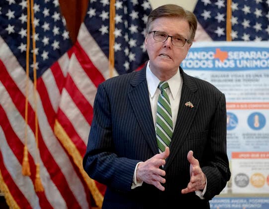 March 31, 2020, Austin, Texas, USA: Texas Lt. Gov. Dan Patrick speaks during a press conference at the state Capitol about the state s response to the coronavirus. Austin USA - ZUMAd150 20200331_znp_d150_002 Copyright: xBobxDaemmrichx